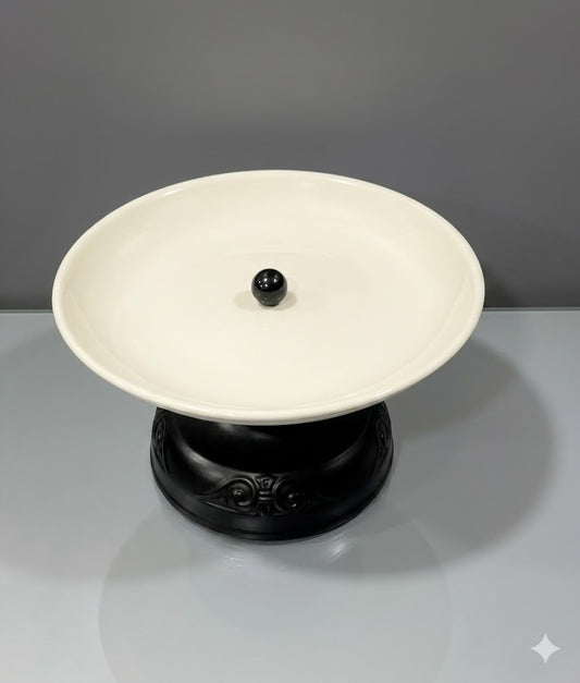 Premium Ceramic & Metal Pedestal Display Bowl