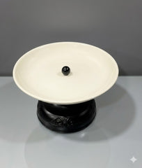 Premium Ceramic & Metal Pedestal Display Bowl