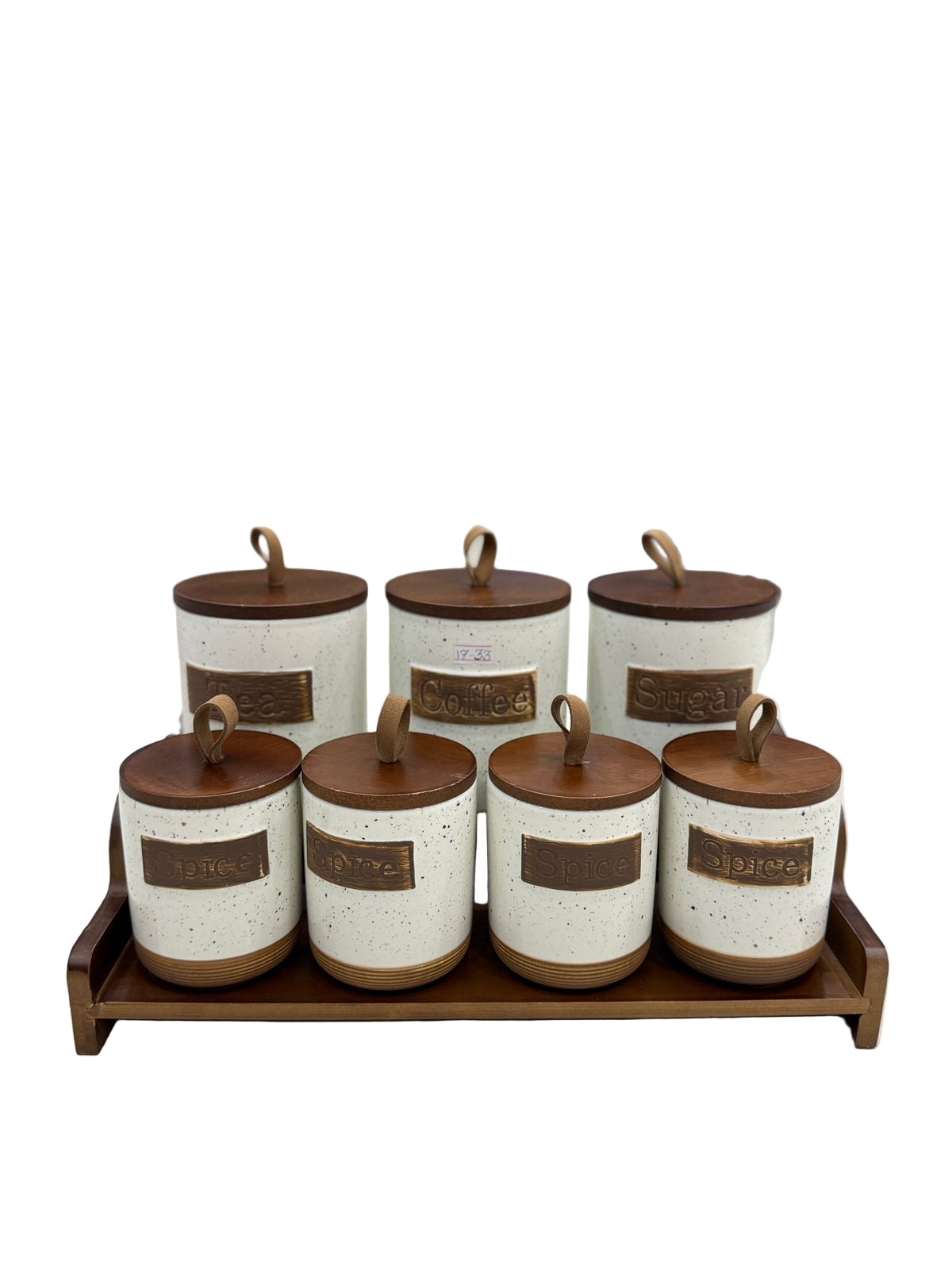 Set Of 7 Canisters With Bamboo Lid