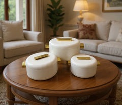 Forever Gold 3Pcs Hotpot Set White