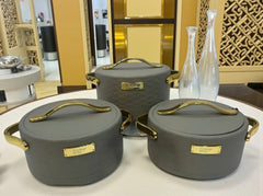Forever Gold Imported Thermal Hotpot Set – Warm Grey-Coloured With Premium Gold Accents