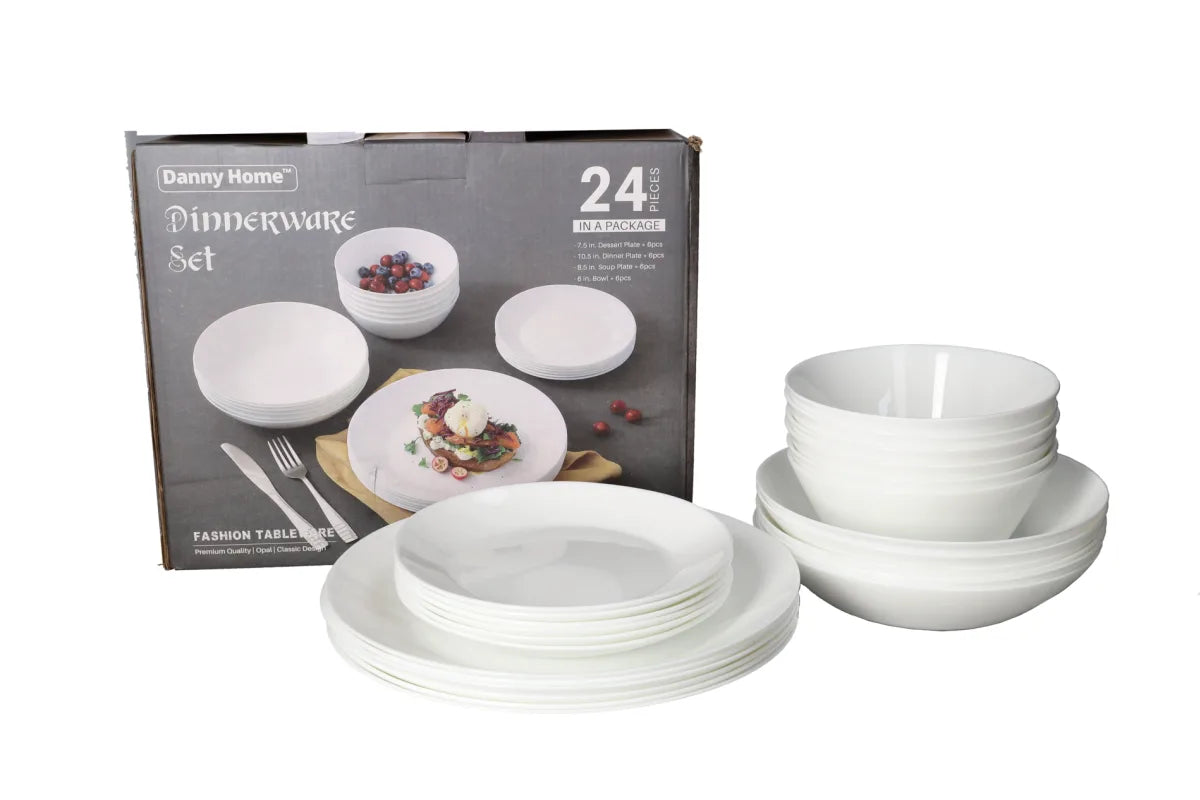 Danny Home Opal Glass Dinnerware Set (24pcs)