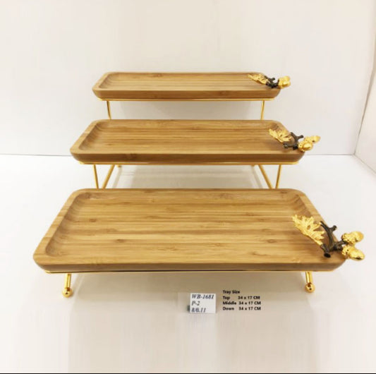 3Tier Wood Pastry 34x17cm