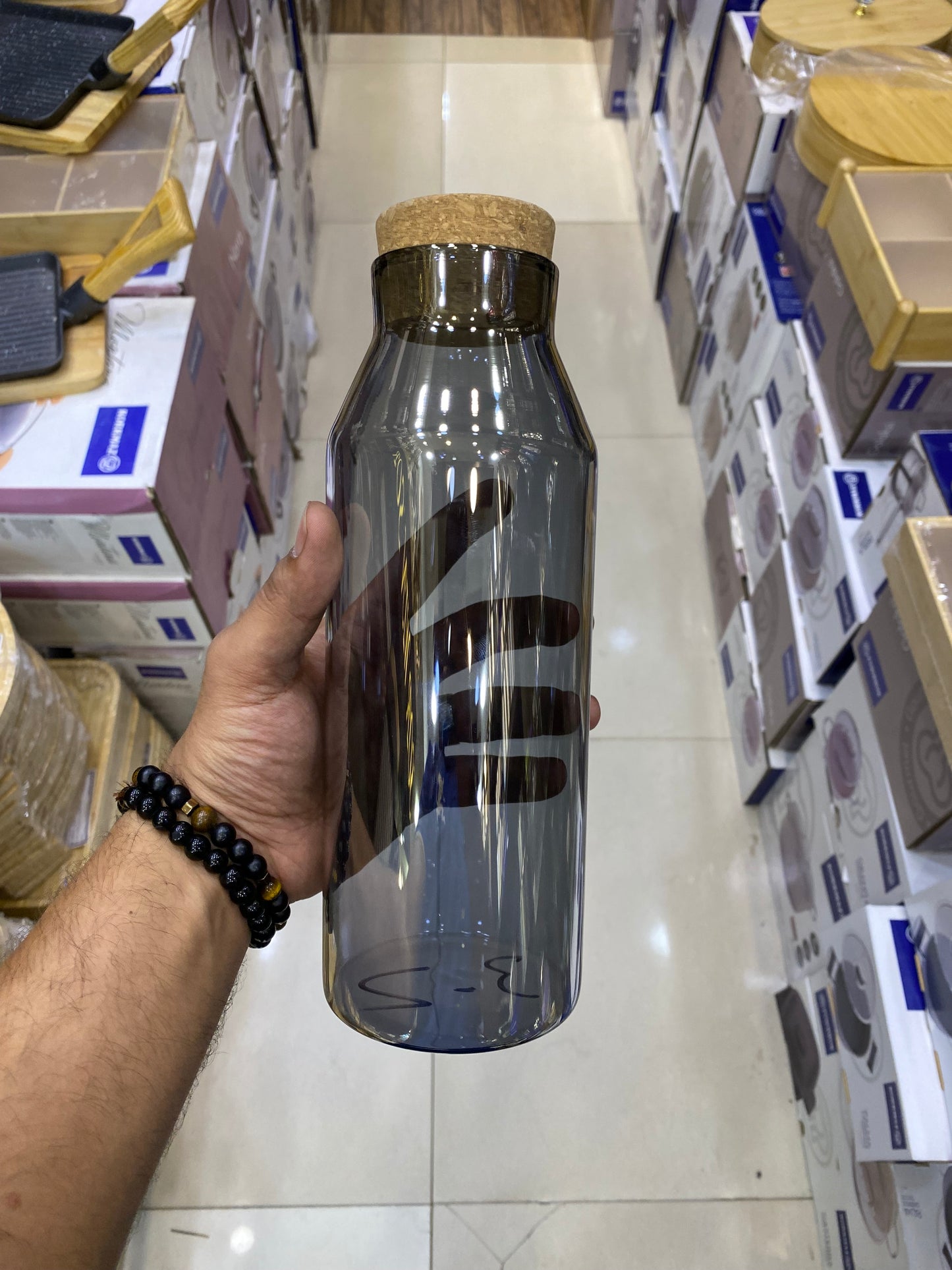 Glass Plain Cork Bottle 1000ml