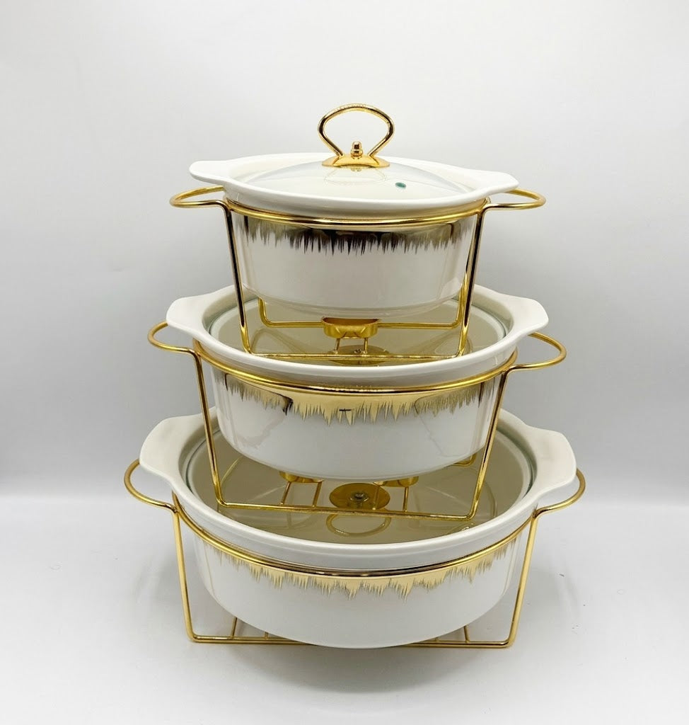 Luxury Porcelain Round Chafing Dish