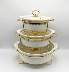 Luxury Porcelain Round Chafing Dish
