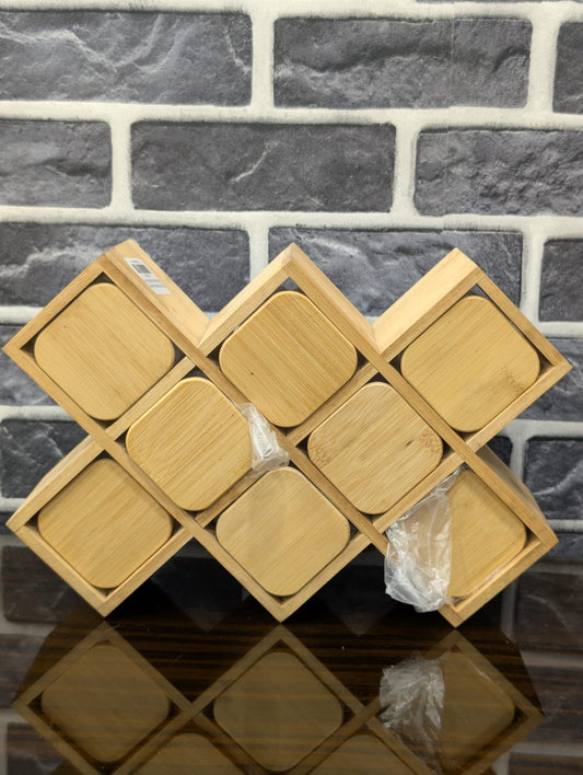 Bamboo 8pc Masala Jar Set with Wood Stand
