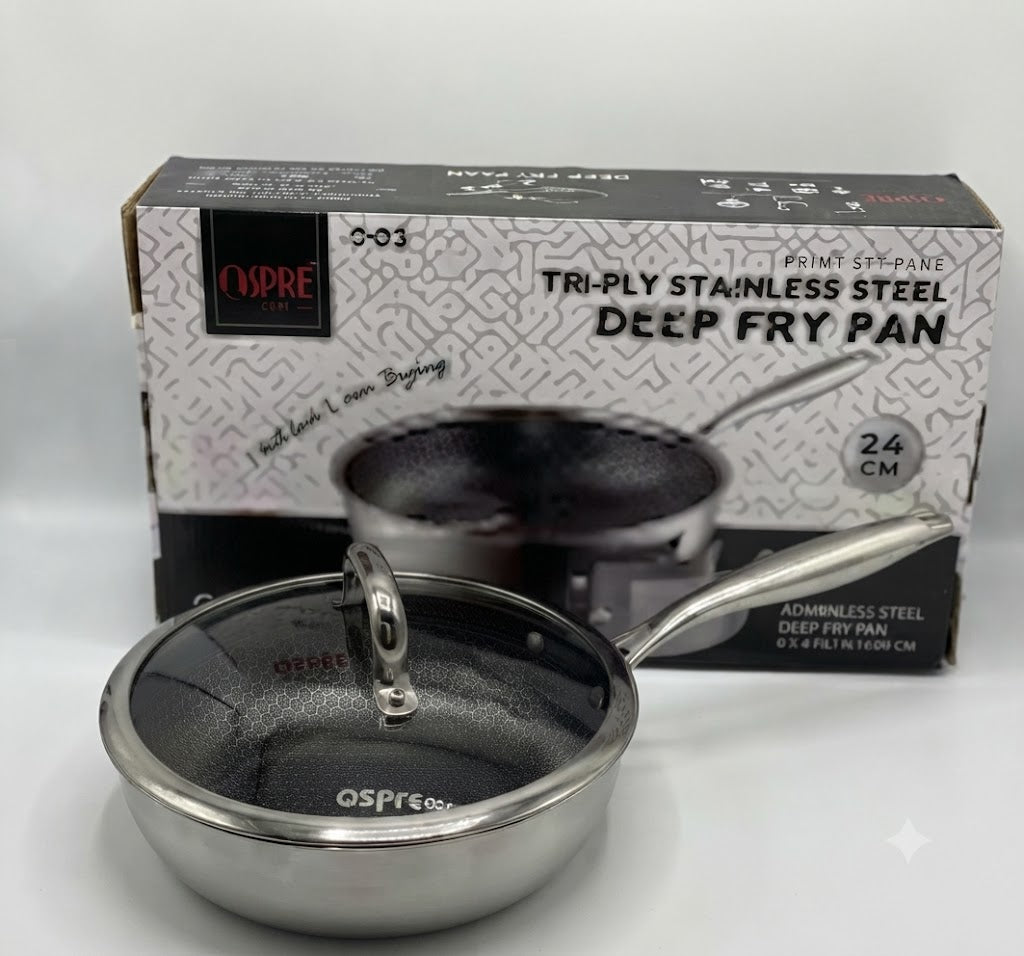 OSFE-Stainless Steel Laser Coating Deep Fry Pan