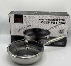 OSFE-Stainless Steel Laser Coating Deep Fry Pan