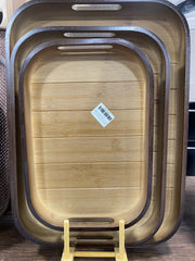 Wooden Trays Set Heavy Lining Style