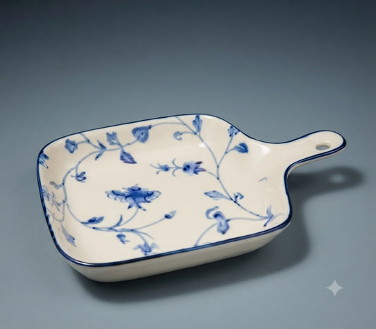 Brilliant Blue Blossom Serving Plater