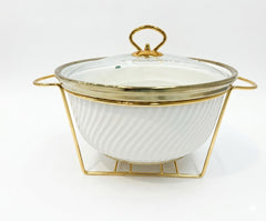 Luxury Porcelain Round Chafing Dish