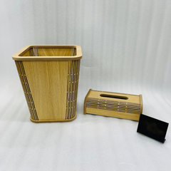 Dustbin &Tissue Wood Set