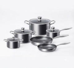 Stainless Steel Laser Coating (10Pcs) Cookware Set
