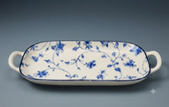 Brilliant Blue Blossom Serving Plater