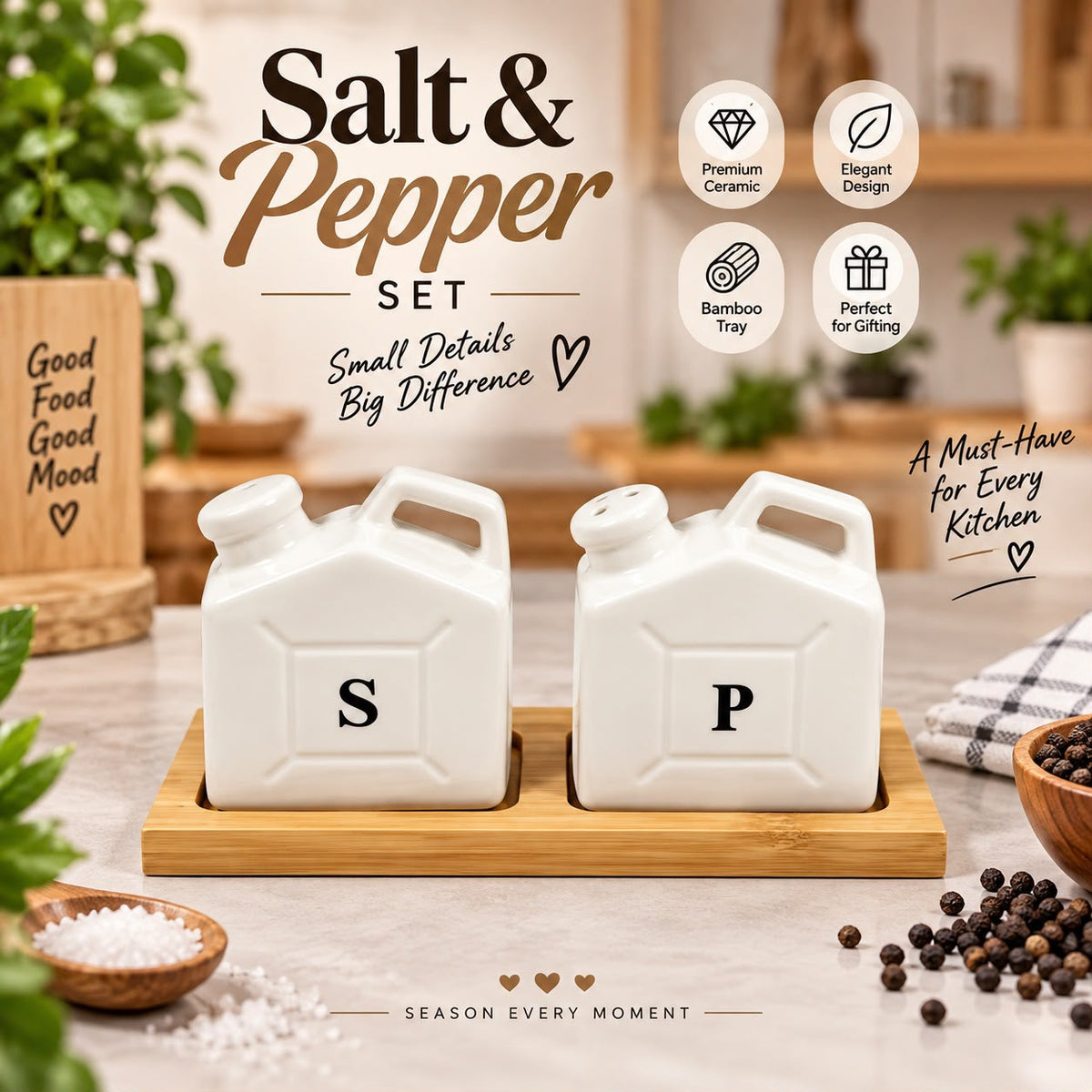 Oil Gallon Style Salt And Pepper