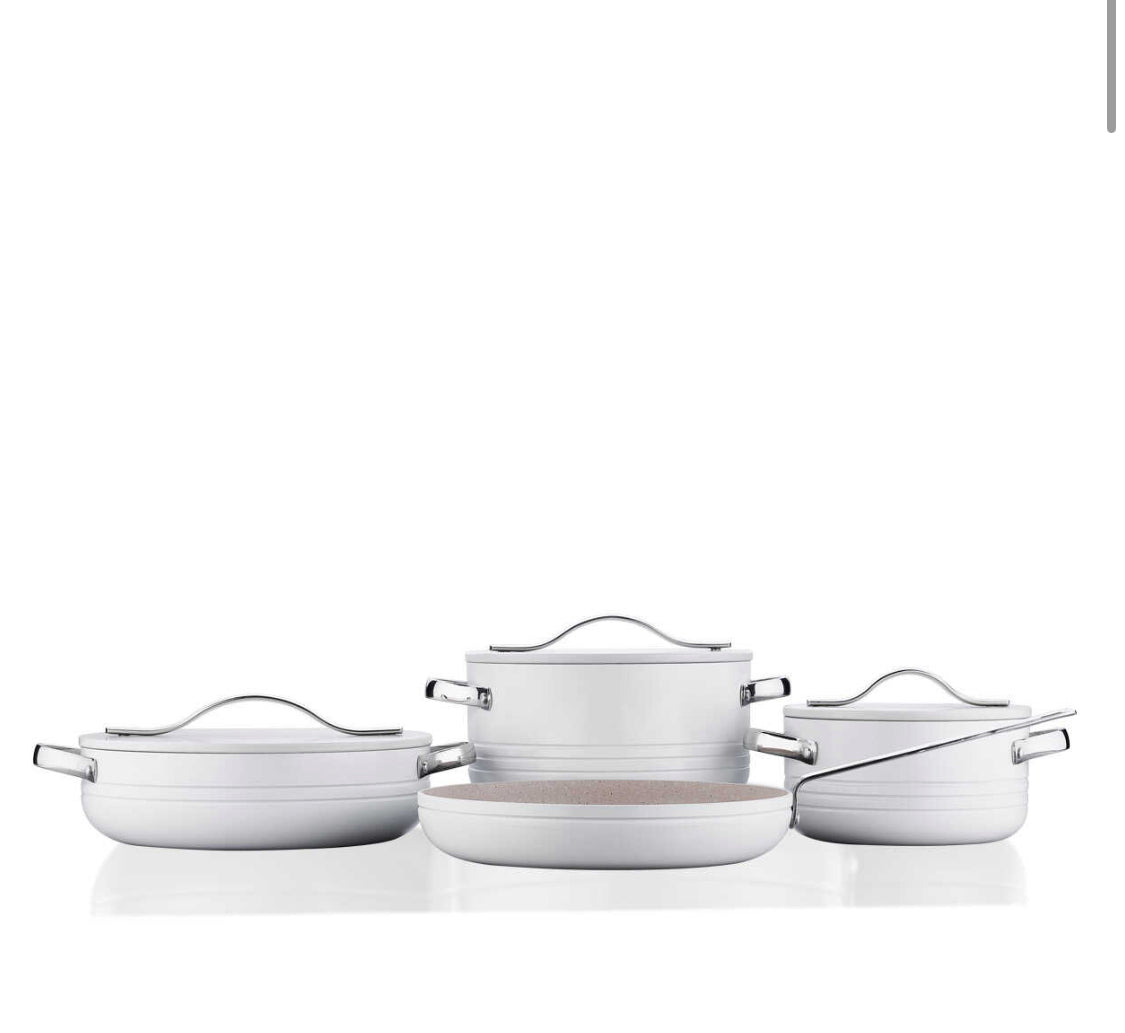 Korkmaz Linea Plus 7 Pieces Vanilla Cookware Set A2620-1