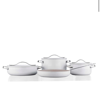 Korkmaz Linea Plus 7 Pieces Vanilla Cookware Set A2620-1
