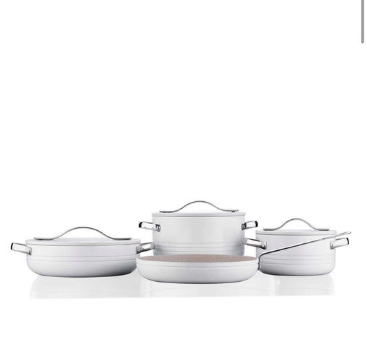 Korkmaz Linea Plus 7 Pieces Vanilla Cookware Set A2620-1