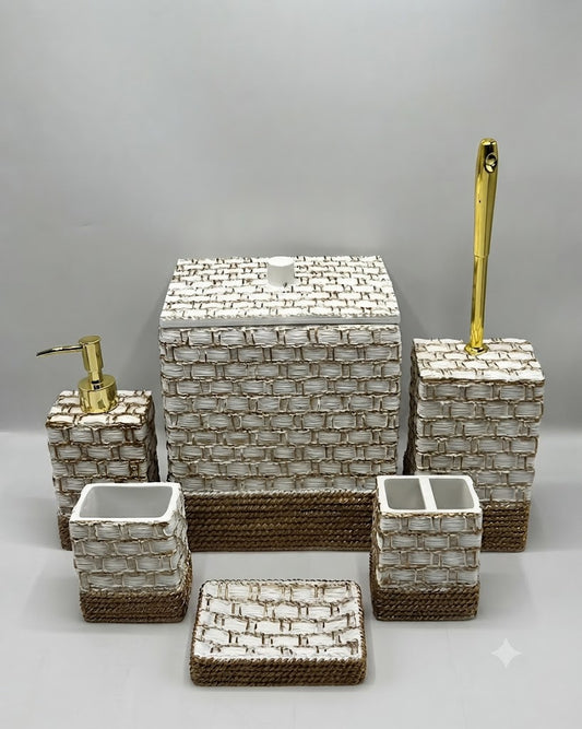 Fiber 6 Pcs Bathroom Set