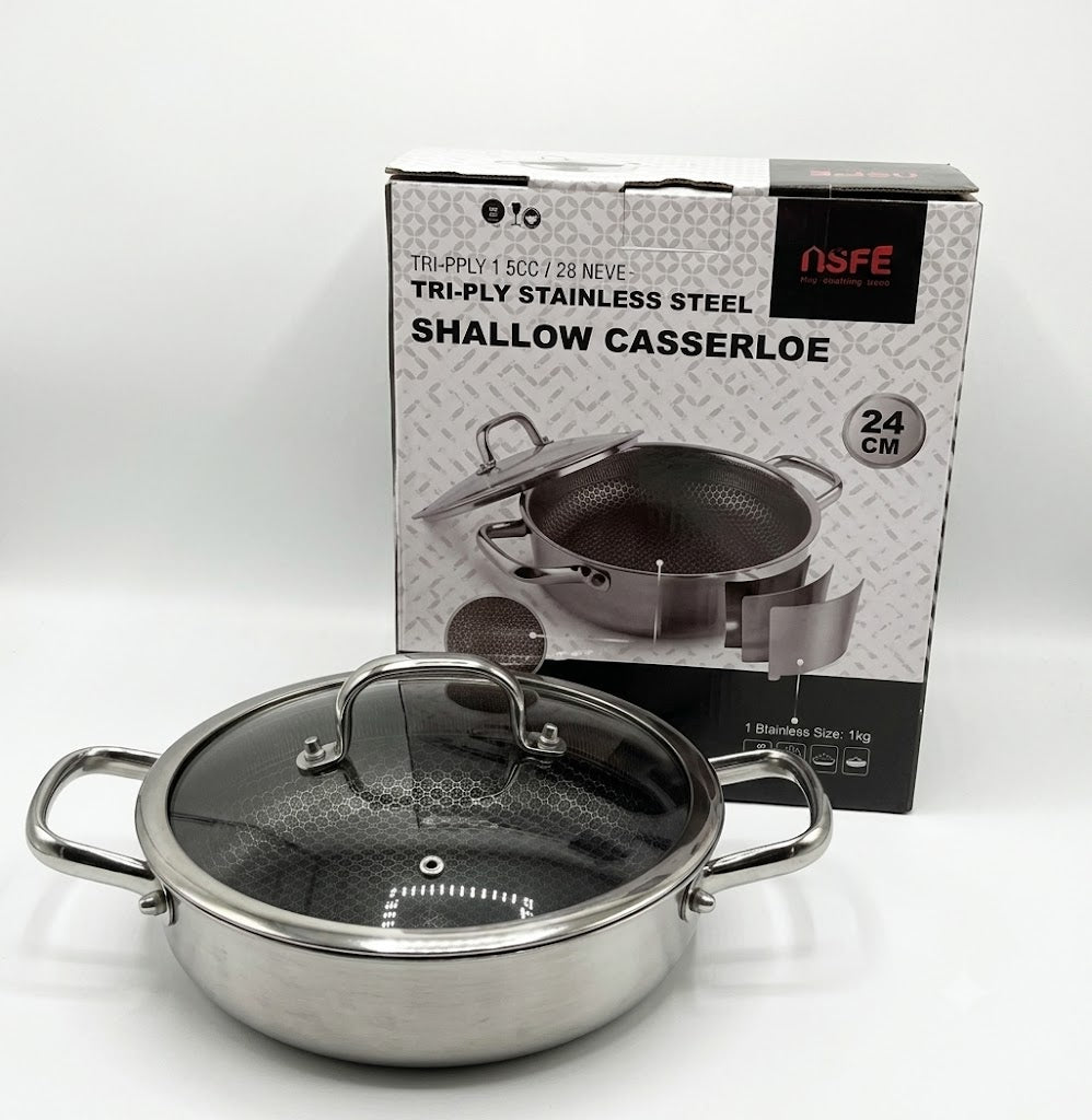 OSFE-Stainless Steel Laser Coating Shallow Casserole