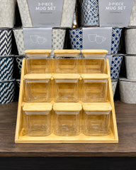 Masala Organizer Shelf Stairs With 9 Jars Square