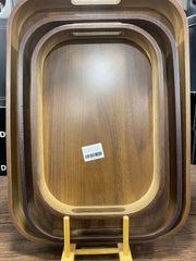 Heavy Dark Wood Trays Set