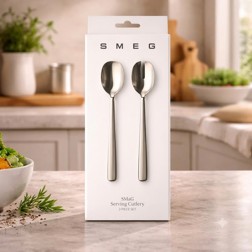 Smeg Salad Serving 2 Pieces Utensils