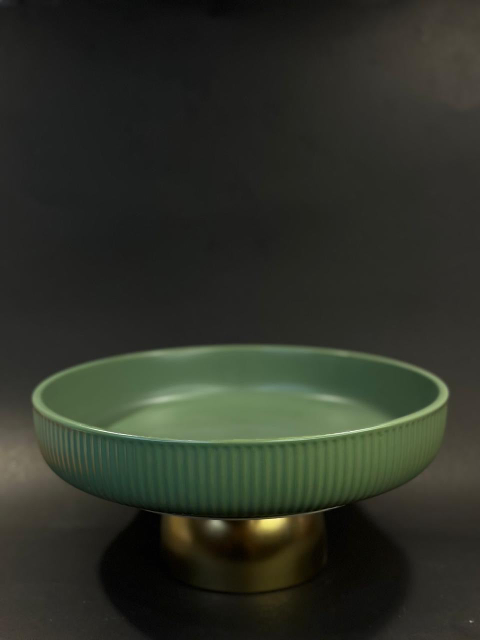 Ceramic Golden Footed
Fruit Bowl - 10 Inch