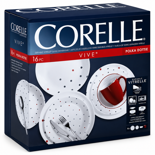 Corelle Polka Dottie 18-Piece Dinnerware Set