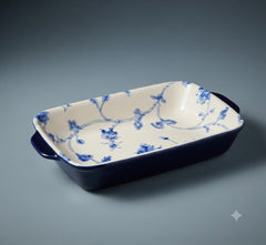 Brilliant Blue Blossom Serving Plater