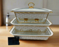 Luxury Porcelain Rectangle Chafing Dish Set