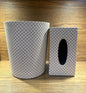 Leather Tissue Box & Dustbin Set