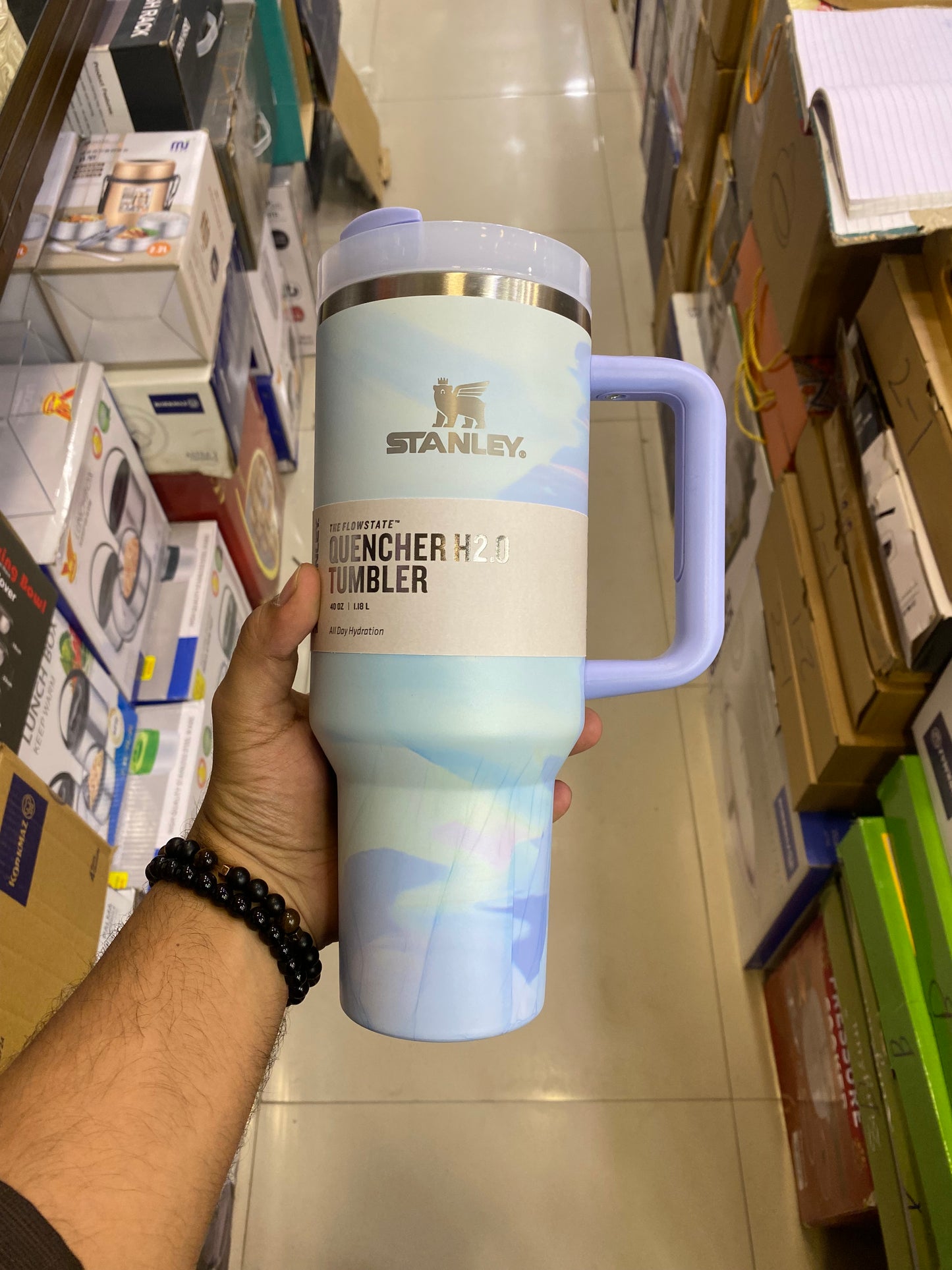 The Cool Serene Brushstroke Quencher H2.0 Flowstate Tumbler