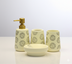 Brilliant 4Pcs Bathroom Set Apple White