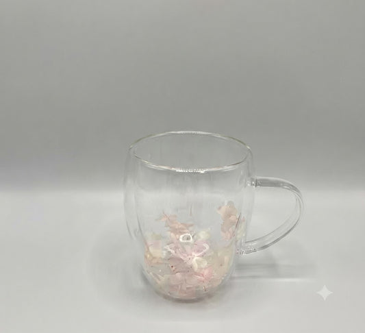 Dried Flower Glass Mug (350ml)