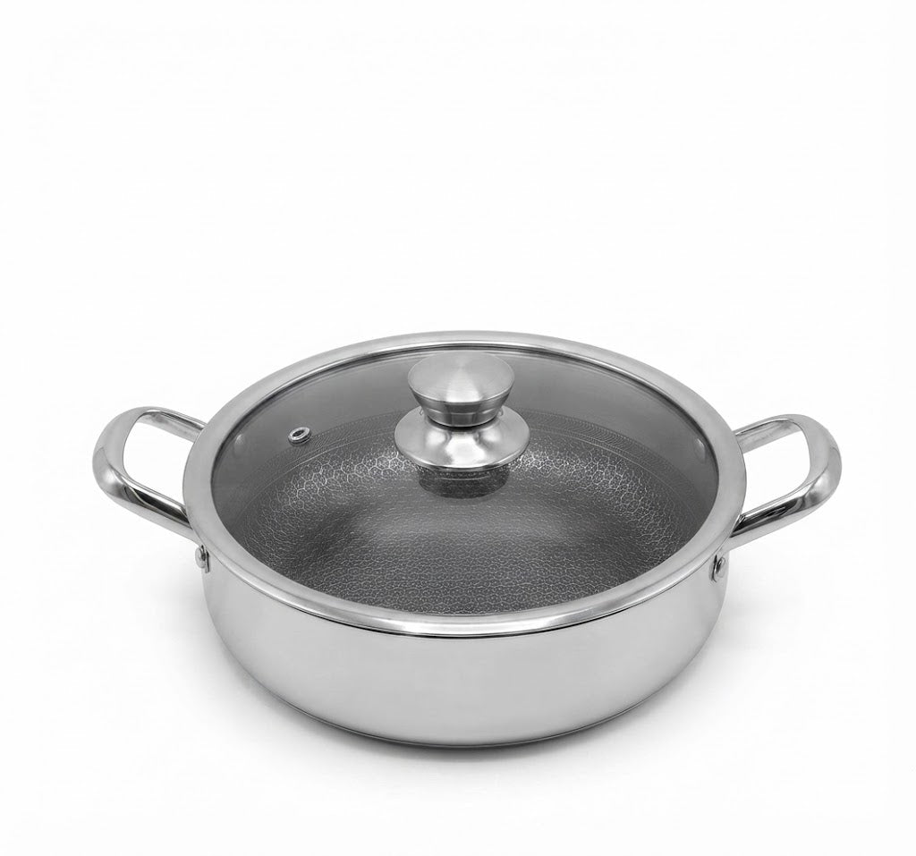 Stainless Steel Laser Coating Shallow Casserole