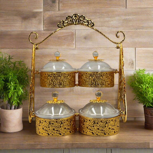 Golden Dry Fruit & Candy Tray