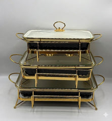 Luxury Porcelain Rectangle Chafing Dish