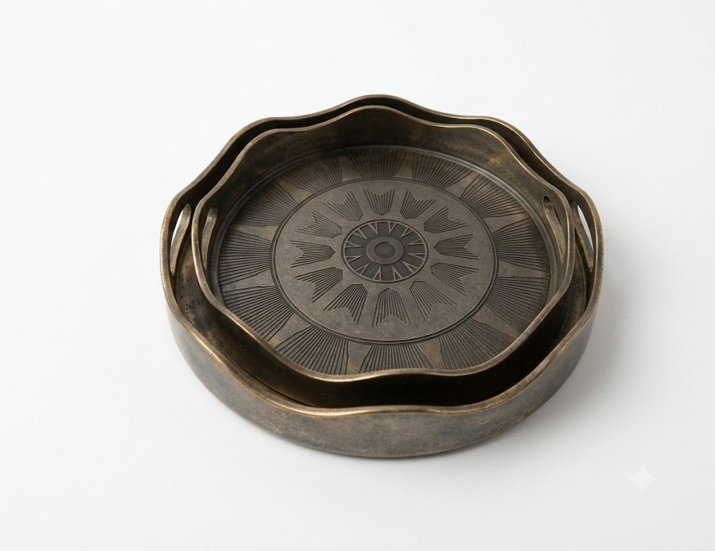 Tray Set Wood + Glass