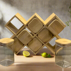 Bamboo 8pc Masala Jar Set with Wood Stand