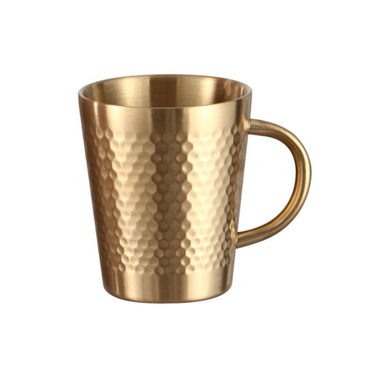 Golden Tea Mug Hammered 300 Ml
