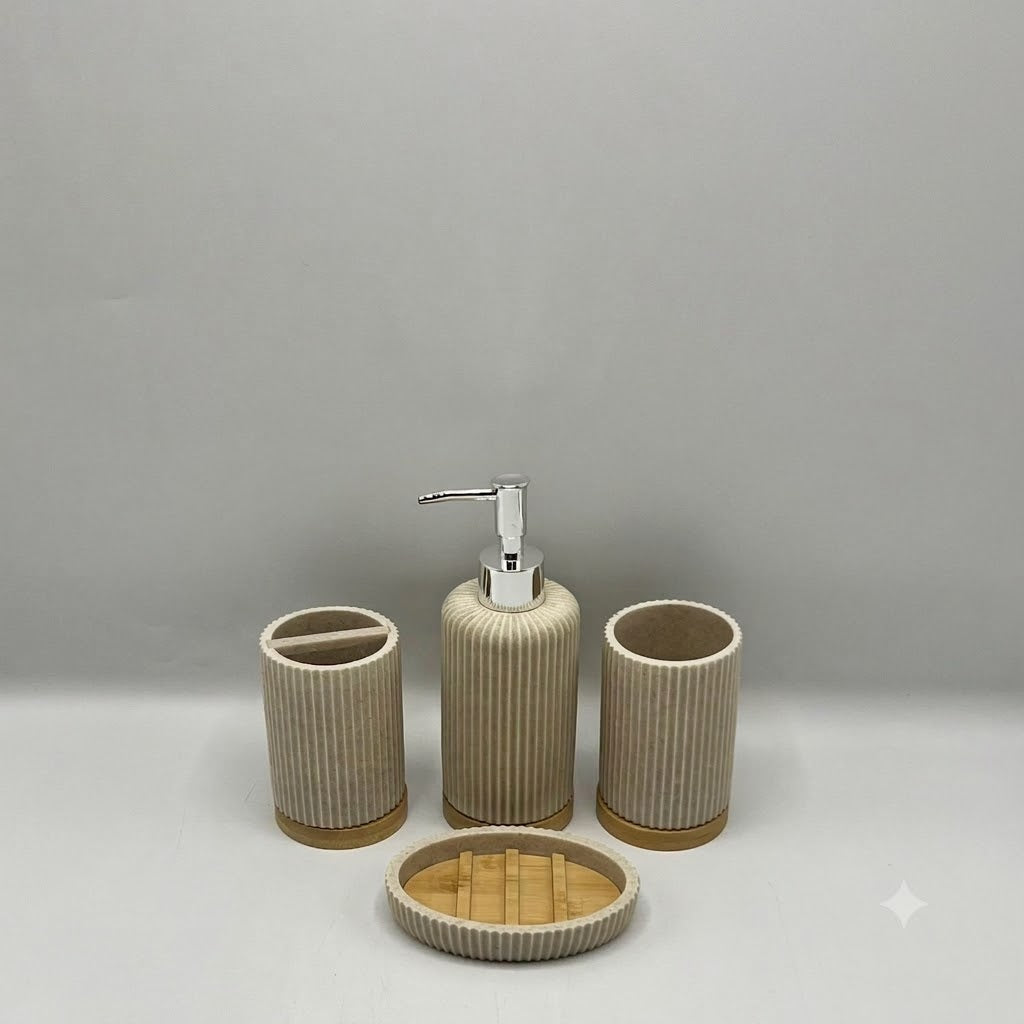 Fiber 4 Pcs Bathroom Set
