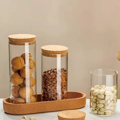 3Pcs Cork Jars Set
