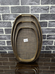 Handcrafted Bamboo Rattan Trays Set