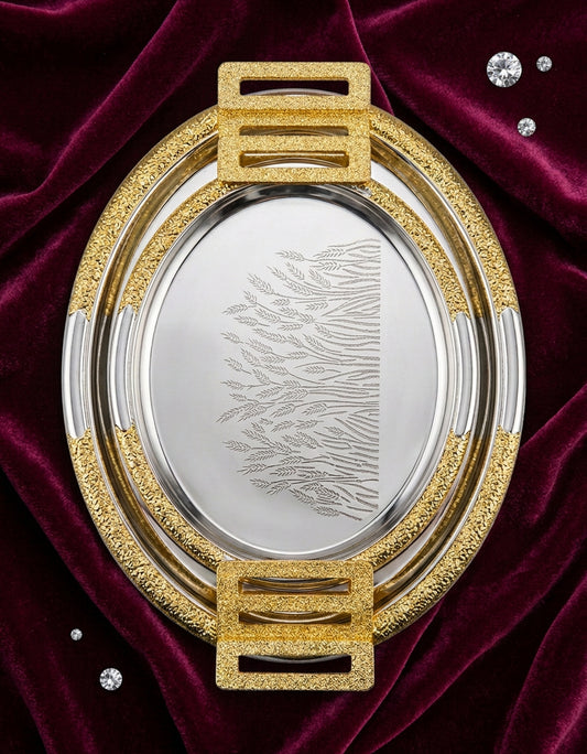 Luxury Stainless Steel 3pcs Tray Set