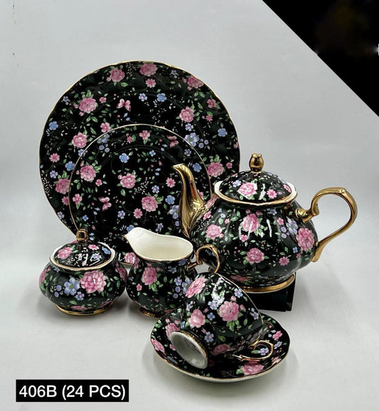 Royal Albart 24 Pcs Tea Set Black