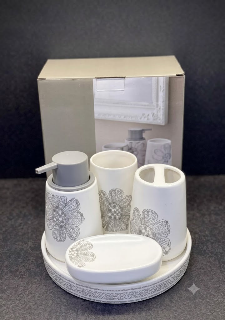 Brilliant 5Pcs Bathroom Flower Set Tray