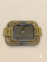 Luxury Stainless Steel 3pcs Tray Set