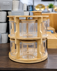 Masala Jar's Rotating Bamboo And Wooden Frame